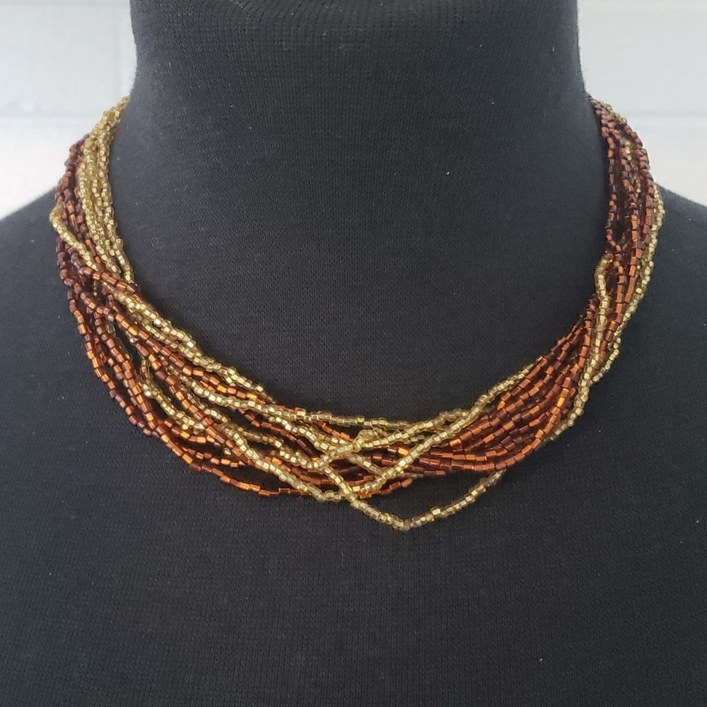 Vintage Fall Beaded Necklace‎
